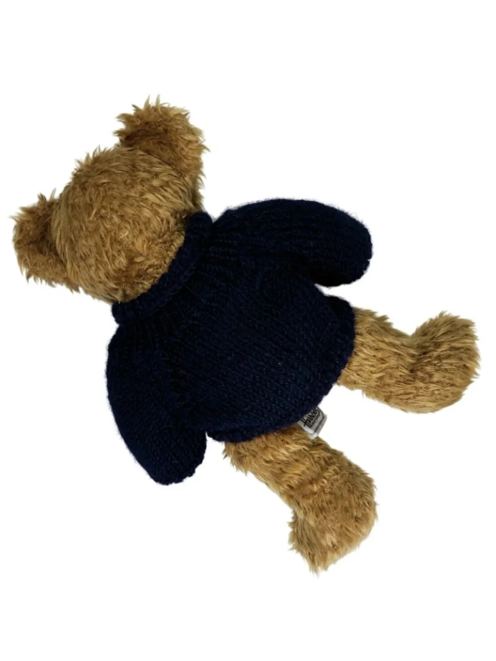 Harrods Knightsbridge 12-Inch Teddy Bear Blue Knit Sweater Gold Embroidery